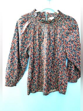 Women’s J Crew Factory smocked ruffled blouse Size S